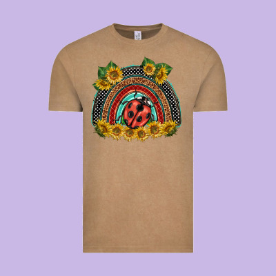 Ladybuy  Rainbow Vintage Tee Designed By Barkaloodesign