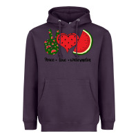 Plum Peace Love Watermelon Heavyweight Hoodie - Bettercallsaul
