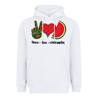 White Peace Love Watermelon Heavyweight Hoodie - Bettercallsaul