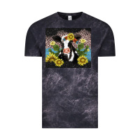 Cloud Black cow cactus and sunflower Vintage Tee - AdoDesignShop