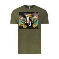 Vintage Olive cow cactus and sunflower Vintage Tee - AdoDesignShop