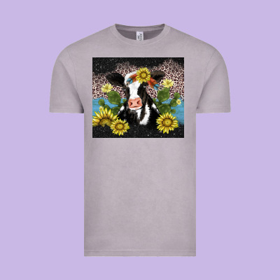 Cow Cactus And Sunflower Vintage Tee Designed By Adodesignshop