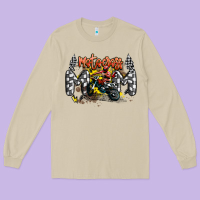 Motocross Mom Long Sleeve Tee Designed By Maliassmallbusiness