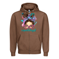 Chestnut Messy Bun Cosmetologist Bbs Zipper Hoodie - BundleAndBundleShop