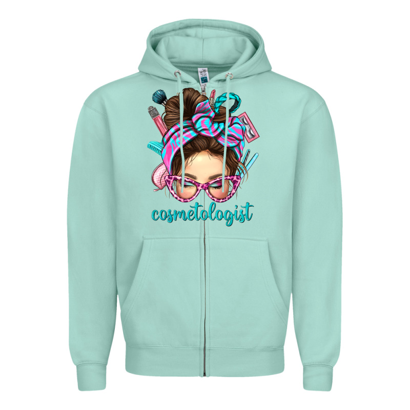 Messy Bun Cosmetologist Bbs Zipper Hoodie by BundleAndBundleShop | Teevron