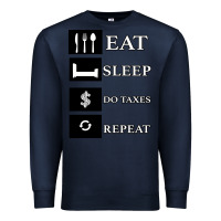 Navy Tax Day Eat Sleep Do Taxes Repeat Gift Premium Sweatshirt - Bettercallsaul
