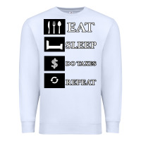 White Tax Day Eat Sleep Do Taxes Repeat Gift Premium Sweatshirt - Bettercallsaul