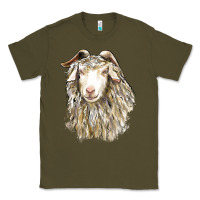 Army Green Angora Goat Face Classic Tee - LillyAllenDesigns