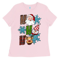 Bubblegum Pink ho ho ho christmas Ladies Tee - RanaPortraitStore