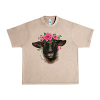 French Oak suffolk ewe sheep with floral headdress Urban Heavy Tee - BarkalooDesign