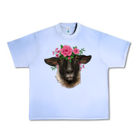 Grape Ice suffolk ewe sheep with floral headdress Urban Heavy Tee - BarkalooDesign