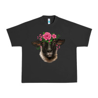 Pigment Black suffolk ewe sheep with floral headdress Urban Heavy Tee - BarkalooDesign