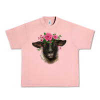 Salmon suffolk ewe sheep with floral headdress Urban Heavy Tee - BarkalooDesign