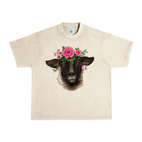 Sandshell suffolk ewe sheep with floral headdress Urban Heavy Tee - BarkalooDesign