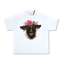 White suffolk ewe sheep with floral headdress Urban Heavy Tee - BarkalooDesign