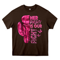 Chocolate Brown Her Fight Is Our Fight Cancer Heavy Core Tee - texasbilliewilder
