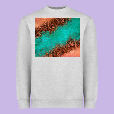 Leather Turquoise Glitter Tumbler Heavyweight Sweatshirt Designed By Jasminsmagicworld