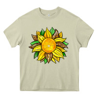 Mossy lemon sunflower Heavy Core Tee - Zillion Design Studio