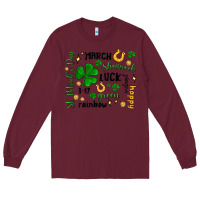 Burgundy st. patricks day doodle Long Sleeve Tee - MaliasSmallBusiness