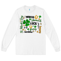 White st. patricks day doodle Long Sleeve Tee - MaliasSmallBusiness