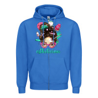 True Royal Esthetician Messy Bun With Pink Leopard Glasses Bbs Zipper Hoodie - BundleAndBundleShop