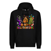Black Happy Hallothanksmas Premium Hoodie - texasbilliewilder