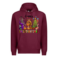 Burgundy Happy Hallothanksmas Premium Hoodie - texasbilliewilder