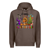 Coffee Happy Hallothanksmas Premium Hoodie - texasbilliewilder