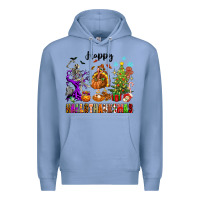 Colony Blue Happy Hallothanksmas Premium Hoodie - texasbilliewilder