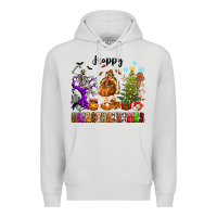 Dove Grey Happy Hallothanksmas Premium Hoodie - texasbilliewilder