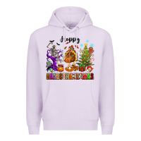 Lilac Happy Hallothanksmas Premium Hoodie - texasbilliewilder