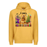 Mustard Happy Hallothanksmas Premium Hoodie - texasbilliewilder
