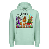 Seafoam Happy Hallothanksmas Premium Hoodie - texasbilliewilder