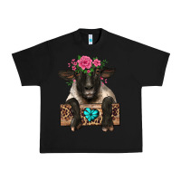 Black suffolk ewe peeking with floral headdress Urban Heavy Tee - BarkalooDesign