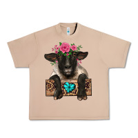 Burro suffolk ewe peeking with floral headdress Urban Heavy Tee - BarkalooDesign