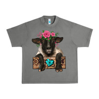 Tornado suffolk ewe peeking with floral headdress Urban Heavy Tee - BarkalooDesign