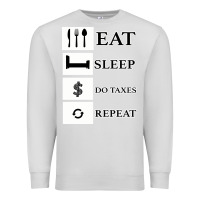 Dove Grey Tax Day Eat Sleep Do Taxes Repeat Gift Premium Sweatshirt - Bettercallsaul