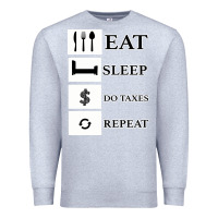 Heather Grey Tax Day Eat Sleep Do Taxes Repeat Gift Premium Sweatshirt - Bettercallsaul