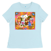 Baby Blue cartoon characters coffee cups Ladies Tee - Zillion Design Studio