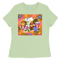 Matcha cartoon characters coffee cups Ladies Tee - Zillion Design Studio
