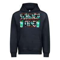 Navy Summer Time Cowhide Serape Urban Hoodie - CowCowDesign