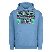 Pigment Pebble Blue Summer Time Cowhide Serape Urban Hoodie - CowCowDesign