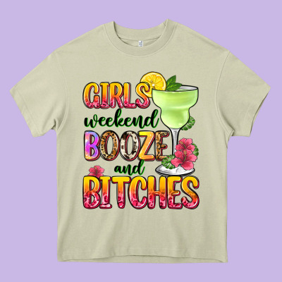 Girls Weekend Booze And Bitches Heavy Core Tee Designed By Zillion Design Studio