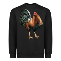Black American Game Rooster Heavyweight Sweatshirt - LillyAllenDesigns