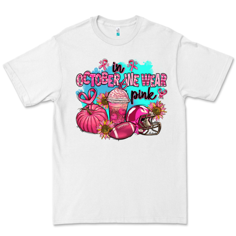 In October We Wear Pink American Football Premium Tee by AdoDesignShop | Teevron