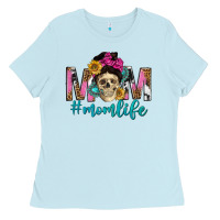 Baby Blue mom life with skull Ladies Tee - texasbilliewilder