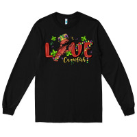 Black mardi gras love crawfish Long Sleeve Tee - MaliasSmallBusiness