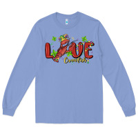 Colony Blue mardi gras love crawfish Long Sleeve Tee - MaliasSmallBusiness