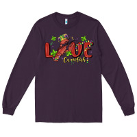 Plum mardi gras love crawfish Long Sleeve Tee - MaliasSmallBusiness