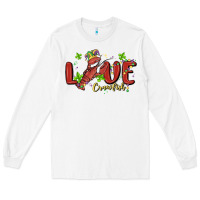 White mardi gras love crawfish Long Sleeve Tee - MaliasSmallBusiness